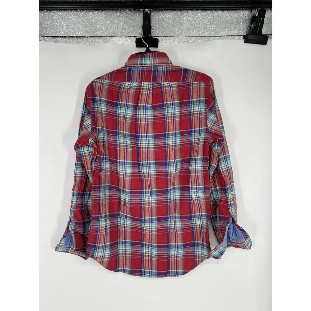 Polo Ralph Lauren‎ Shirt Mens Small Colorful Red Plaid Button Down Long Sleeve